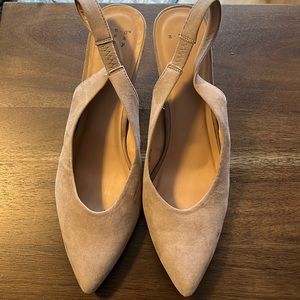 Tan Suede Slingback Heels